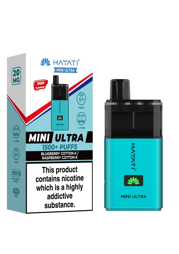  Blueberry Cotton K / Raspberry Cotton K Hayati Mini Ultra Disposable Vape 